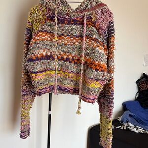 Free People Multicolor Cowl Neck Sweater